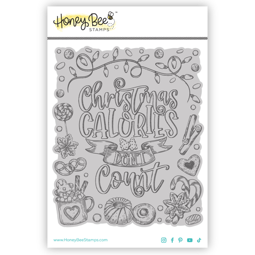 Honey Bee Christmas Calories Background 5x6 Stamp Set