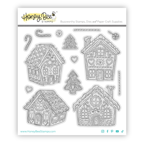 Honey Bee Peppermint Village 5x6 Stamp Set