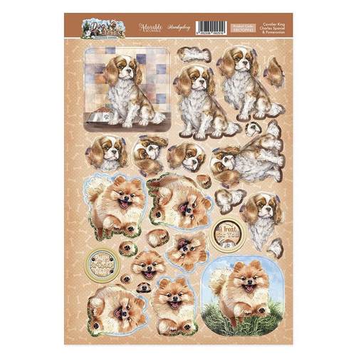 Hunkydory Cavalier King Charles & Pomeranian Decoupage Topper Sheet