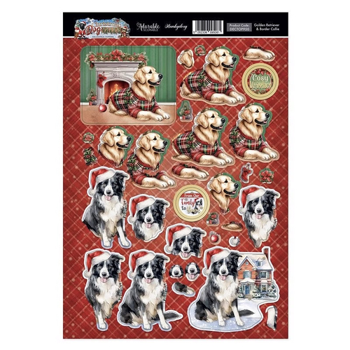 Hunkydory Golden Retriever & Border Collie Decoupage Topper Sheet