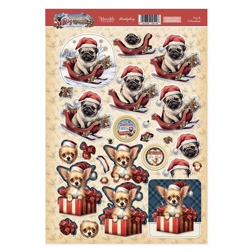 Hunkydory Pug & Chihuahua Decoupage Topper Sheet