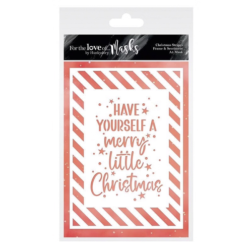 Hunkdory For the Love of Masks - Christmas Stripes Frame & Sentiment