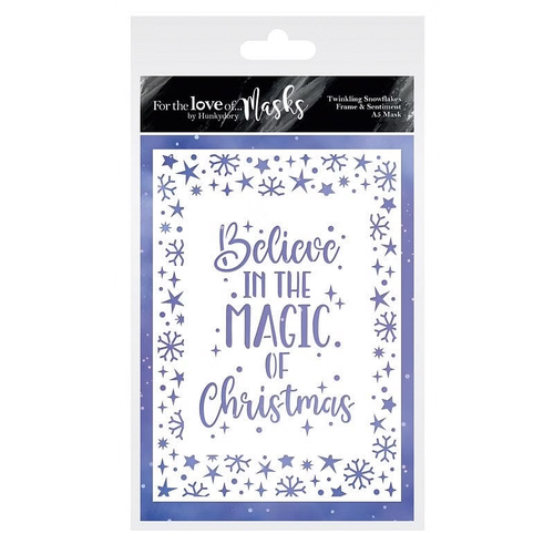 Hunkdory For the Love of Masks - Twinkling Snowflakes Frame & Sentiment