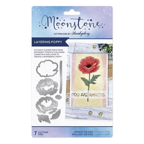 Hunkydory Moonstone Dies - Layering Poppies