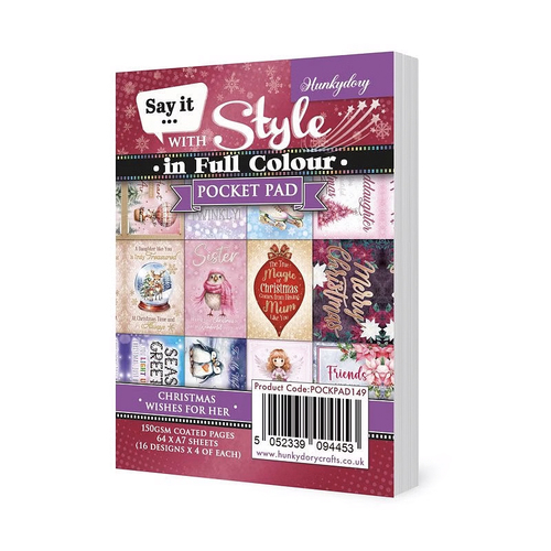 Hunkydory Say it With Style In Full Colour Pocket Pad - Christmas Wishes for Her