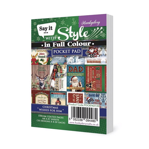 Hunkydory Say it With Style In Full Colour Pocket Pad : Christmas Wishes for Him