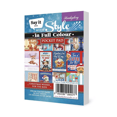 Hunkydory Say it With Style In Full Colour Pocket Pad : Christmas Wishes for the Kids