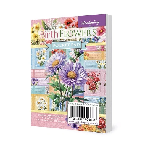 Hunkydory Pocket Pad - Birth Flowers