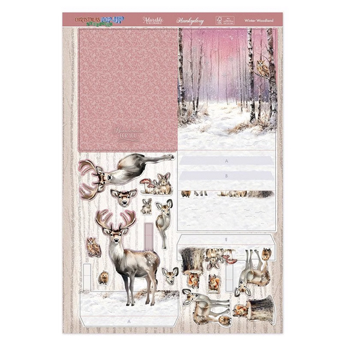 Hunkydory Pop-Up Stepper Card - Winter Woodland