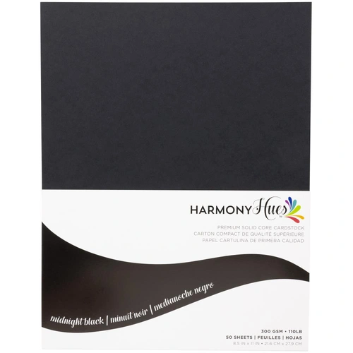 Harmony Hues Premium Solid Core Cardstock - 8.5x11" Ivory 300gsm 50pk