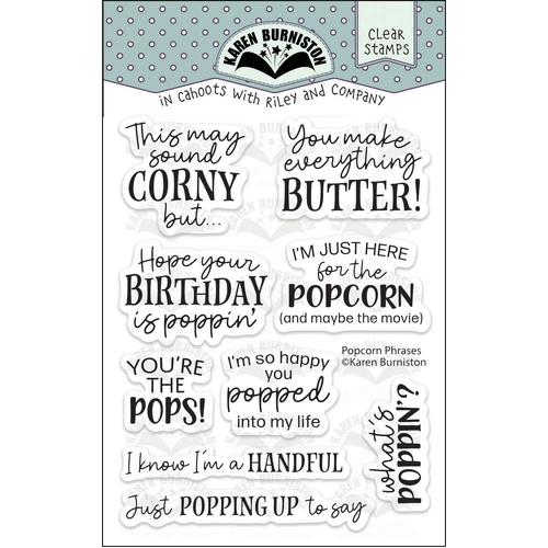 Karen Burniston Popcorn Phrases Stamp