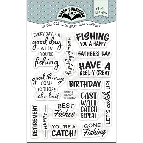 Karen Burniston Fishing Phrases Stamp