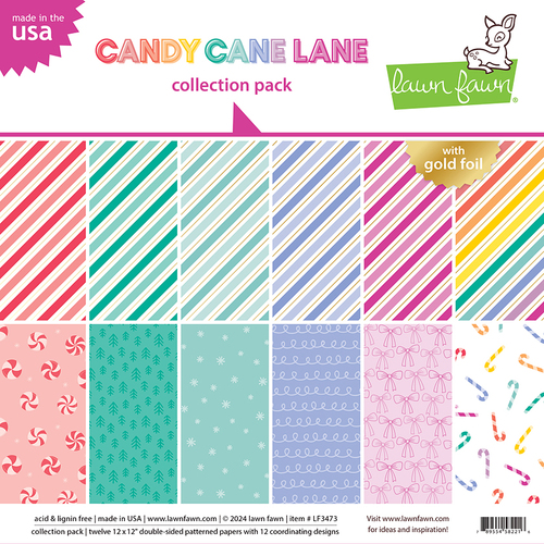 Lawn Fawn Candy Cane Lane Collection Pack Paper