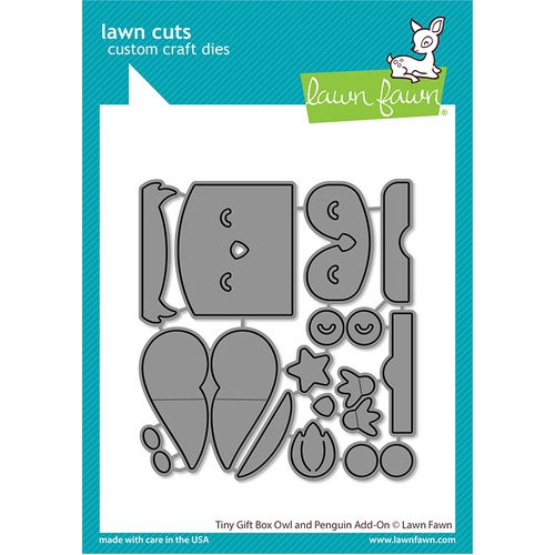 Lawn Fawn Tiny Gift Box Owl And Penguin Add-On Dies