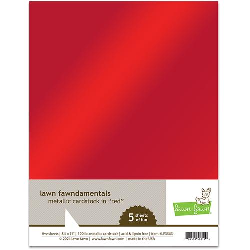 Lawn Fawn Metallic Cardstock - Red