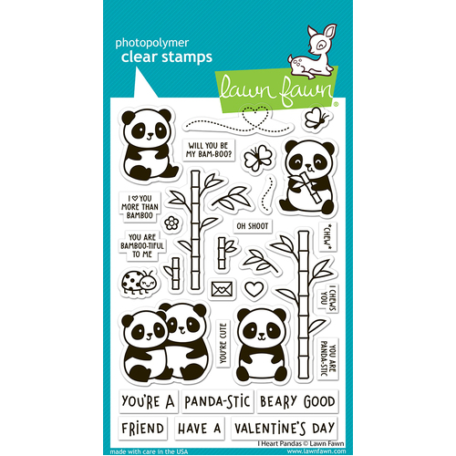 Lawn Fawn I Heart Pandas Stamp