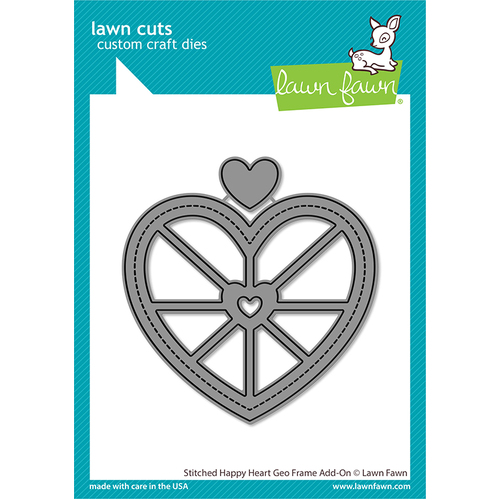 Lawn Fawn Stitched Happy Heart Geo Frame Add-On Die