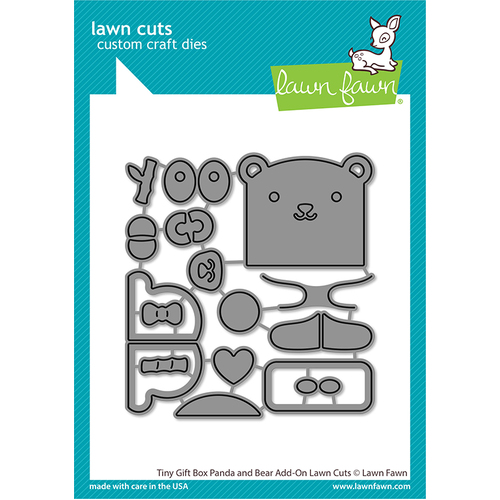 Lawn Fawn Tiny Gift Box Panda And Bear Add-On Die