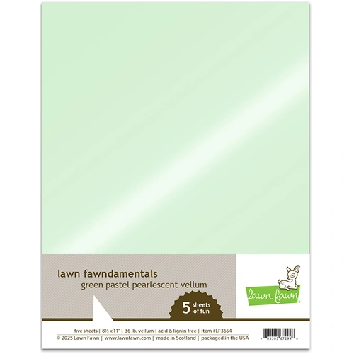 Lawn Fawn Green Pastel Pearlescent Vellum Pack