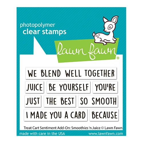 Lawn Fawn Treat Cart Sentiment Add-On- Smoothies 'N Juice Stamp