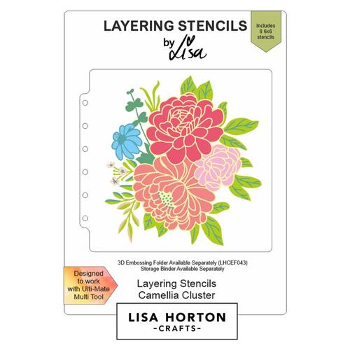 Lisa Horton Layering Stencils - Camelia Cluster