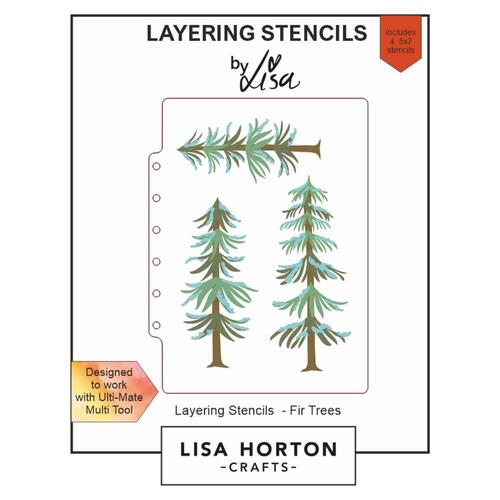 Lisa Horton Layering Stencils - Fir Trees