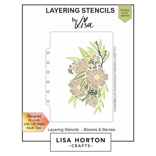 Lisa Horton Layering Stencils - Blooms and Berries