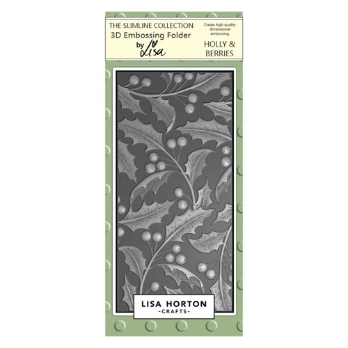 Lisa Horton Embossing Folder - Holly and Berries