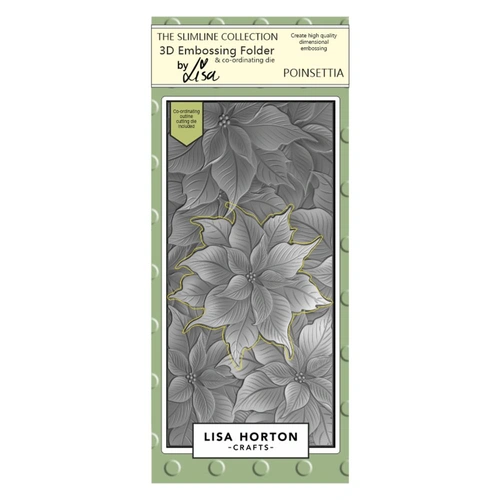 Lisa Horton Embossing Folder - Poinsettia with co-ordinating die