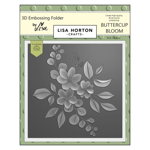 Lisa Horton Embossing Folder - Buttercup Bloom with co-ordinating die