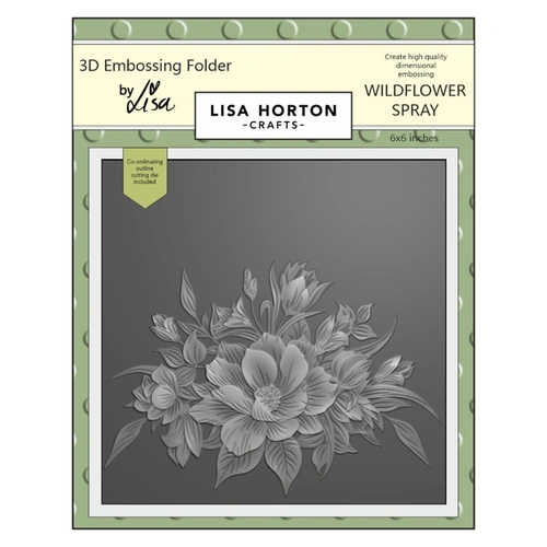 Lisa Horton Embossing Folder - Wildflower Spray with co-ordinating die