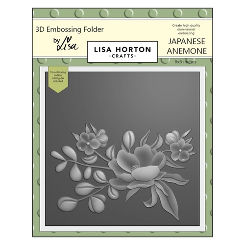 Lisa Horton Embossing Folder - Japanese Anemone with co-ordinating die