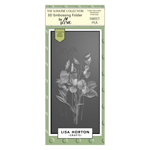 Lisa Horton Embossing Folder - Sweet Pea with co-ordinating die