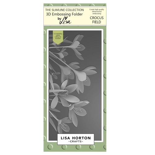 Lisa Horton Embossing Folder - Crocus Field with co-ordinating die