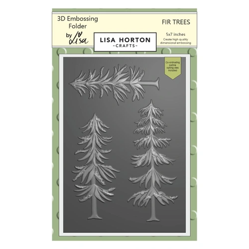 Lisa Horton Embossing Folder - Fir Trees with co-ordinating die