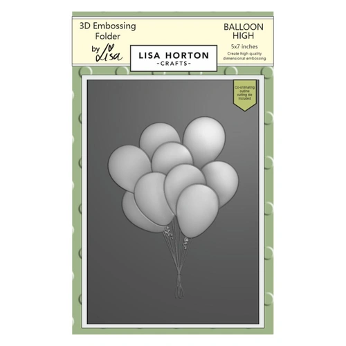 Lisa Horton Embossing Folder - Balloon High with co-ordinating die