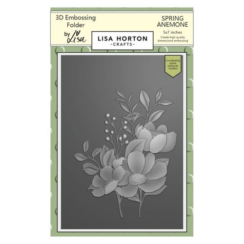 Lisa Horton Embossing Folder - Spring Anemone with co-ordinating die