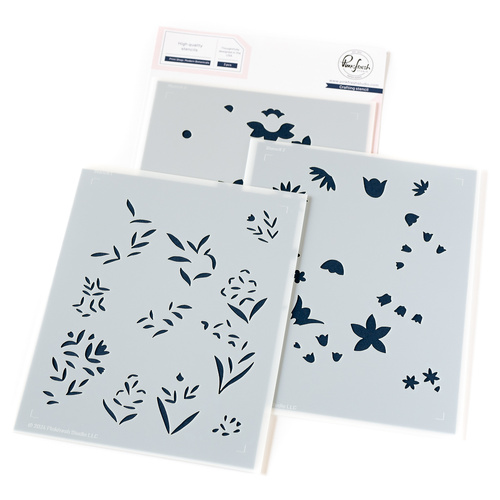 PinkFresh Studio Print Shop: Modern Botanicals Stencil