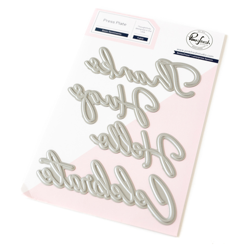 PinkFresh Studio Basic Sentiments Press Plate