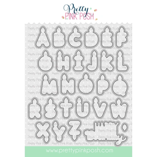 Pretty Pink Posh Alphabet Candles Coordinating Die Set