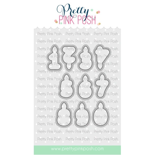 Pretty Pink Posh Number Candles Coordinating Die Set