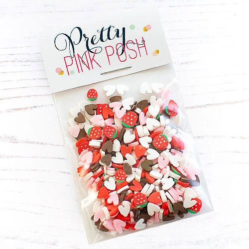 Pretty Pink Posh Strawberry Valentine Clay Confetti