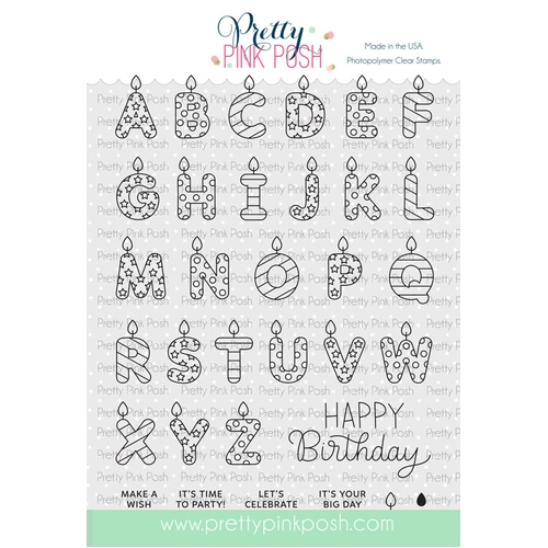 Pretty Pink Posh Alphabet Candles Stamp Set