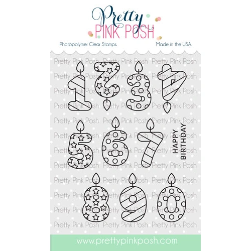 Pretty Pink Posh Number Candles Stamp Set