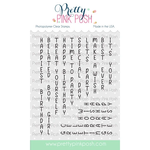 Pretty Pink Posh Upright Greetings: Birthday Stamp Set