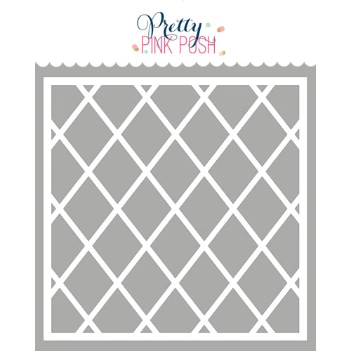 Pretty Pink Posh Diamond Grid Stencil 