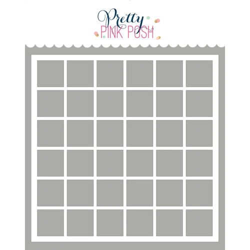 Pretty Pink Posh Square Grid Stencil