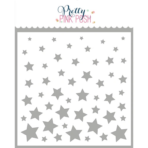 Pretty Pink Posh Cascading Stars Stencil