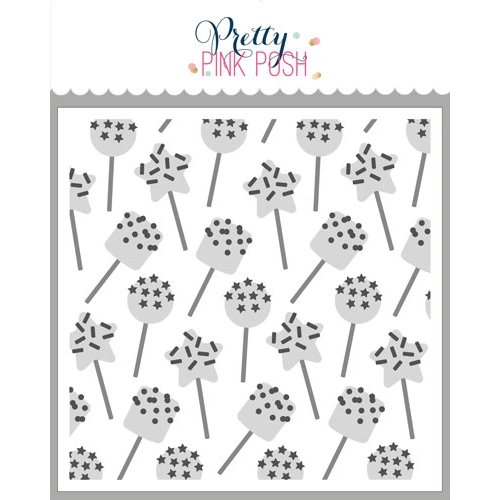 Pretty Pink Posh Layered Birthday Cake Pops Stencil (3Lyr)