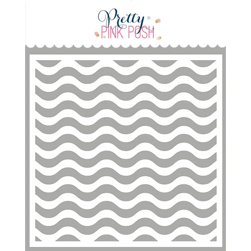 Pretty Pink Posh Wavy Stripes Stencil